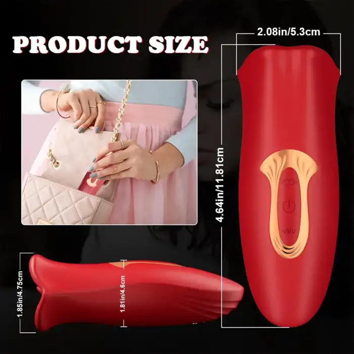 Emişli Dilli Dudak Vibratör Kırmızı