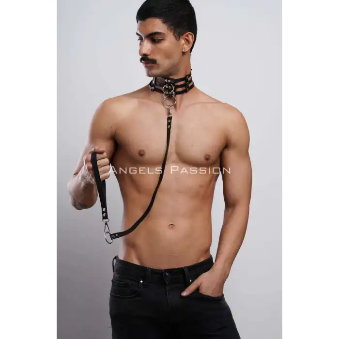 Erkek Choker - Tasma Set, Choker Harness Takım, Erkek Partywear - APFTM53