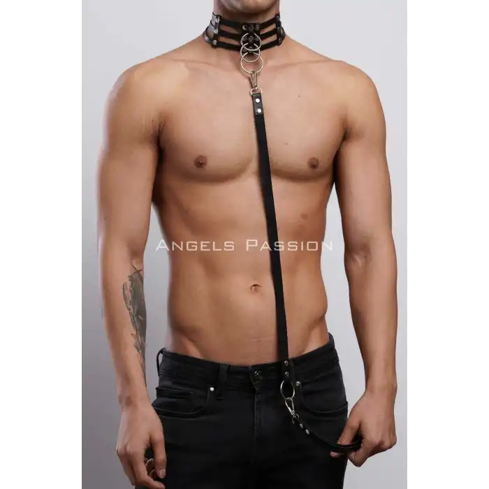 Erkek Choker - Tasma Set, Choker Harness Takım, Erkek Partywear - APFTM53