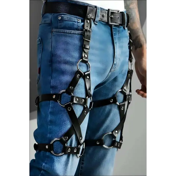Erkek Deri Bacak Harness, Bacak Aksesuar, Kot Aksesuar, Partywear - APFTM201