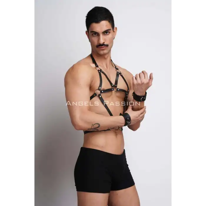 Erkek Deri Göğüs Harness, Erkek Fantazi Giyim, Erkek Parti Giyim - APFTM75