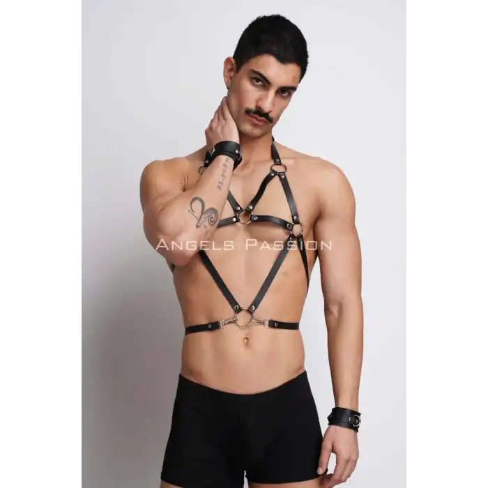 Erkek Deri Göğüs Harness, Erkek Fantazi Giyim, Erkek Parti Giyim - APFTM75