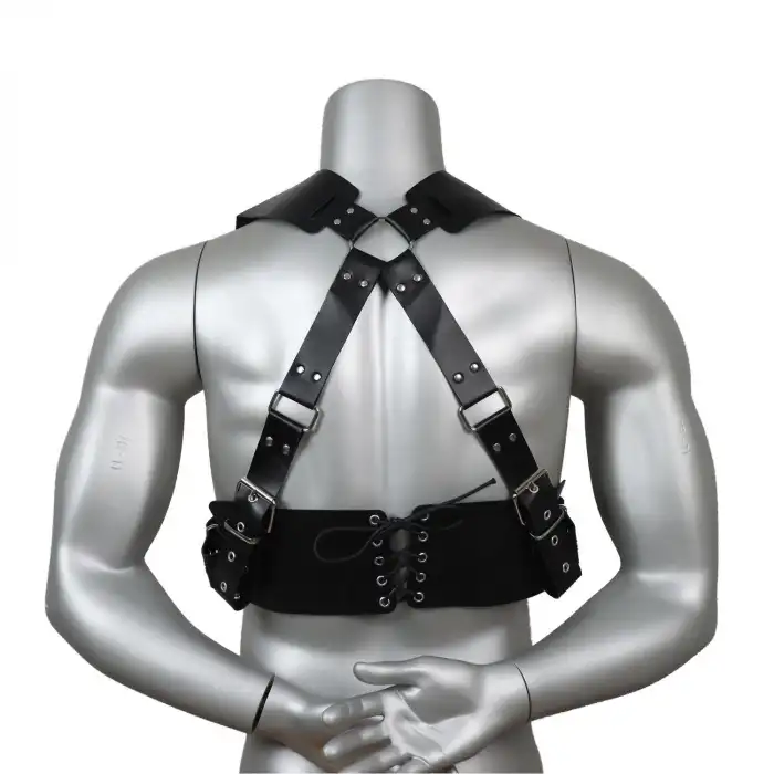 Erkek Deri Göğüs Harness Omuz ve Göğüs Aksesuarı
