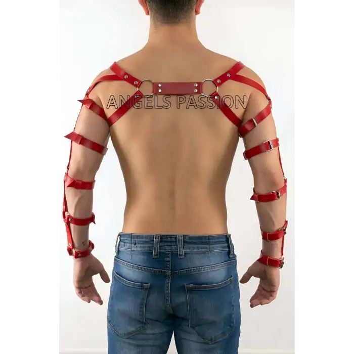 Erkek Deri Kol Harness, Erkek Çift Kol Harness, Erkek Dansçı Kostüm - APFTM5