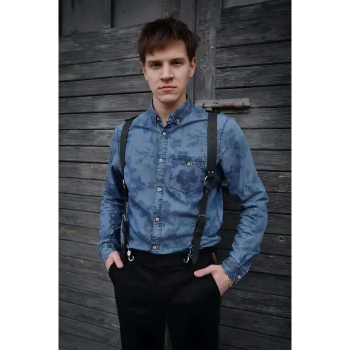 Erkek Deri Seksi Harness - APFTM134