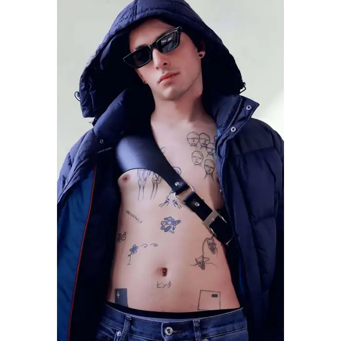 Erkek Deri Tek Omuz Askılı Harness, Erkek Deri Aksesuar - APFTM123