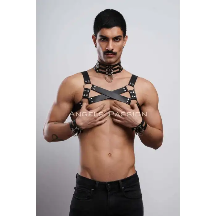 Erkek Fantazi Giyim, Erkek Partywear, Tecnowear, Erkek Göğüs Harness- APFTM55