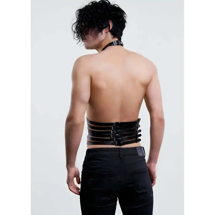 Erkek Fantazi Giyim Parelel Detaylı Üçgen Harness - APFTM48