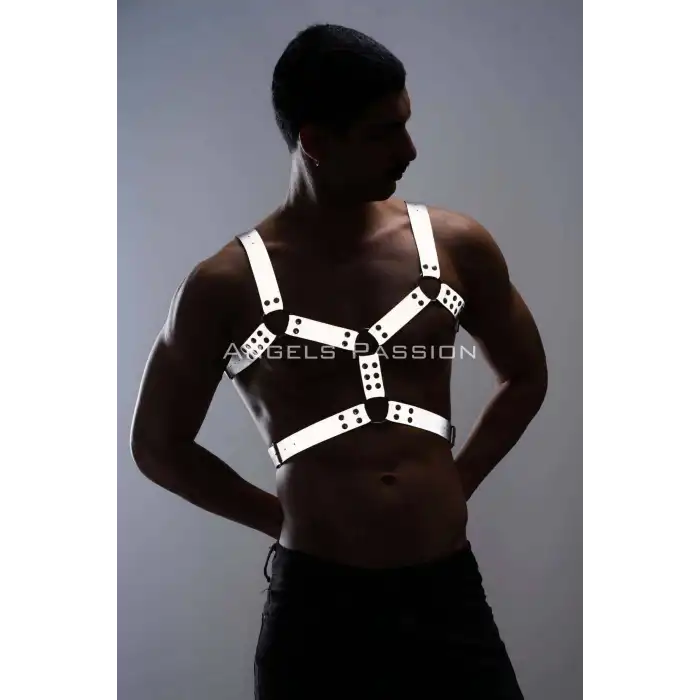 Erkek Göğüs Harness - Reflektörlü (Karanlıkta Yansıyan) Göğüs Harness - APFTM78