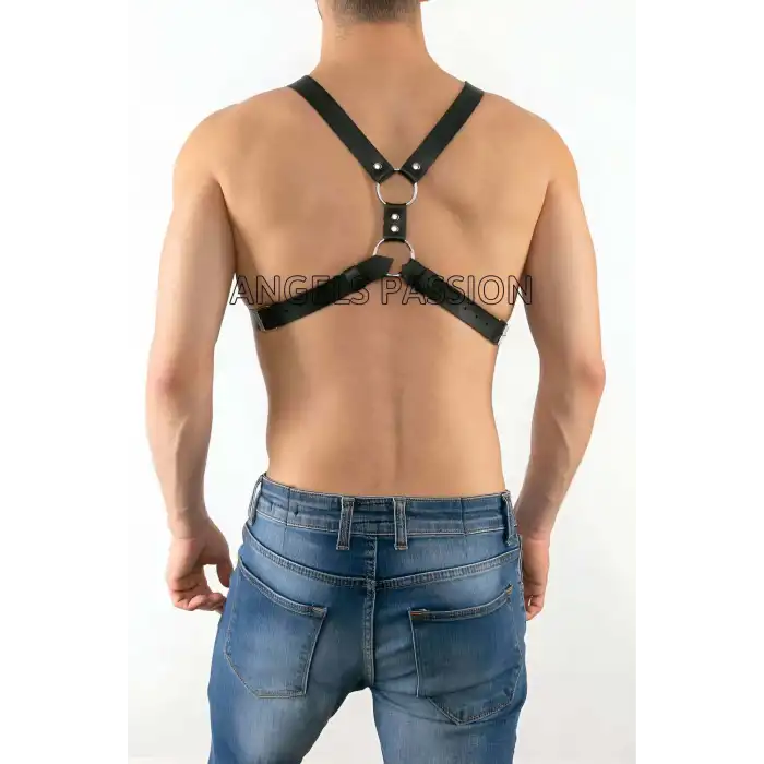 Erkek Göğüs Üzeri Deri Harness - Sexy Erkek Fantazi Giyim - Erkek İç Giyim - APFTM13