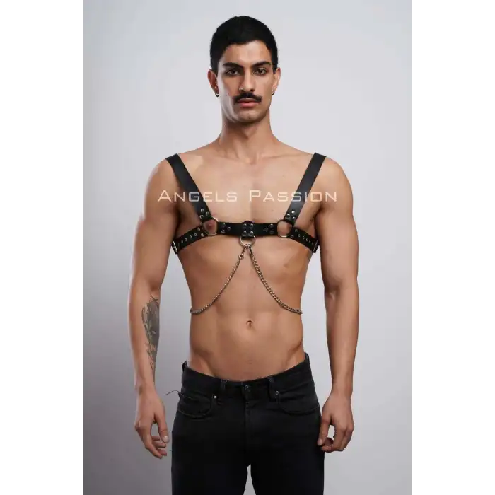 Erkek Gömlek Kemeri, Zincirli Göğüs Harness, Partywear, Clubwear - APFTM109