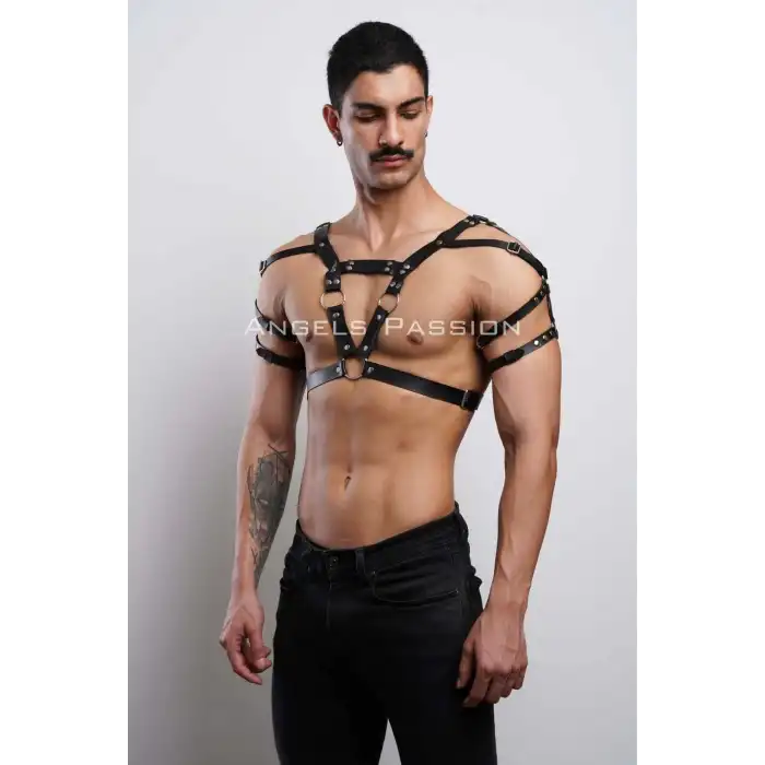 Erkek Harness, Erkek PartyWear, Deri Erkek Parti Elbise Aksesuarı - APFTM6