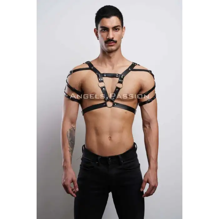 Erkek Harness, Erkek PartyWear, Deri Erkek Parti Elbise Aksesuarı - APFTM6