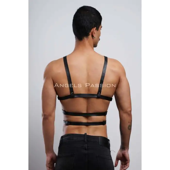 Erkek İç Giyim Seksi Fantazi Giyim - Erkek Deri Fantazi Giyim - Seksi Erkek Deri Harness - APFTM38