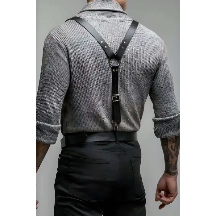 Erkek Kemer Pantolon Askısı, Şık Deri Erkek Vücut Kemeri - APFTM175