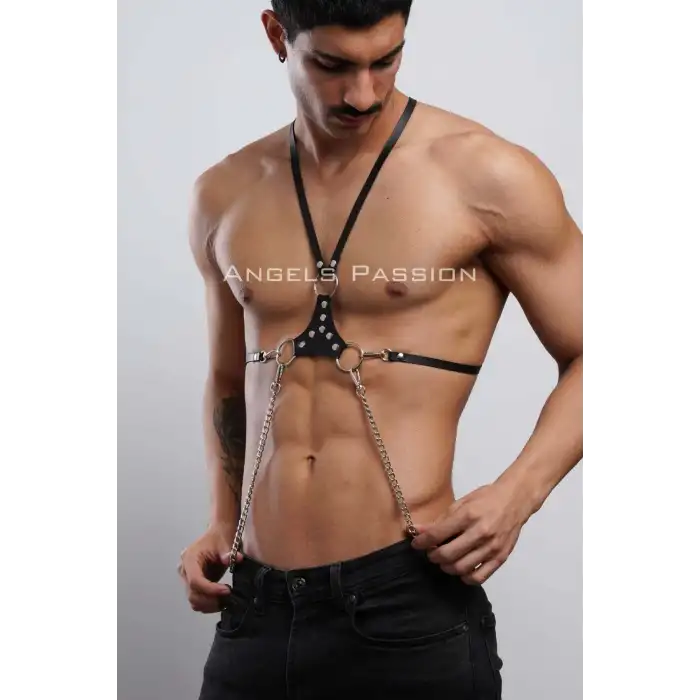Erkek Omuz Harness - Seksi Erkek Deri Harness - Erkek Harness İç Giyim - APFTM28