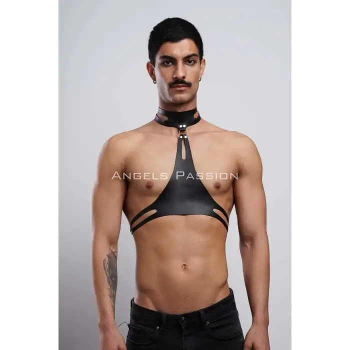 Erkek Parti Aksesuarı, Şık Deri Harness Kemer, Erkek Deri Göğüs Harness - APFTM113