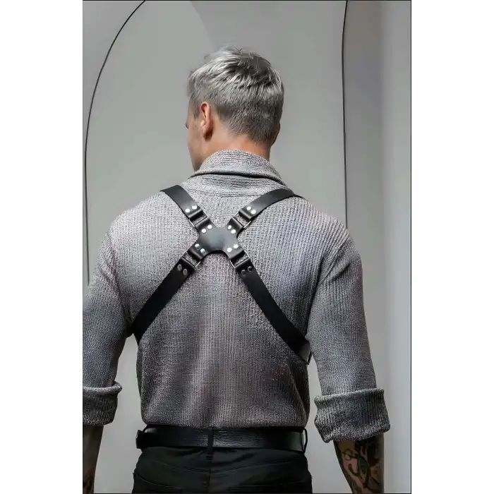 Erkek Sırt Detaylı Şık Deri Kemer, Erkek Deri T-Shirt - Gömlek Kemeri - APFTM160