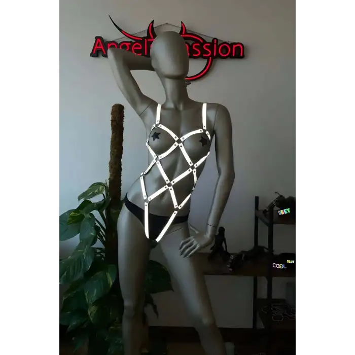 Erotik İç Giyim Reflektörlü Harness - APFT368