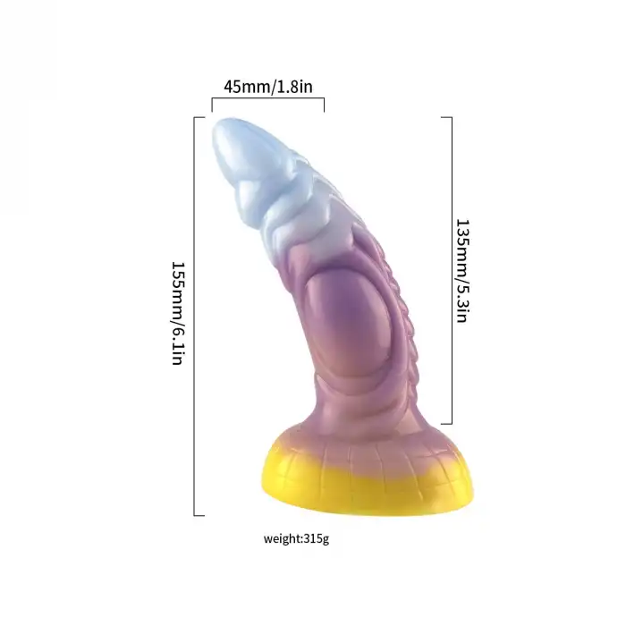 Fantastik Renkli Ejderha Dildo – Yumuşak Silikon, Ergonomik ve Gerçekçi Dokulu
