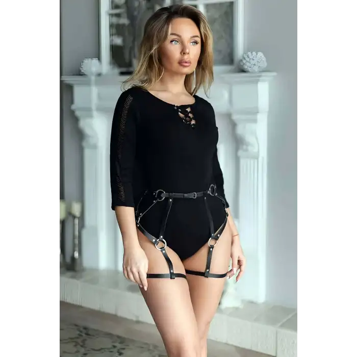 Fantazi Deri Jartiyer Harness - APFT854