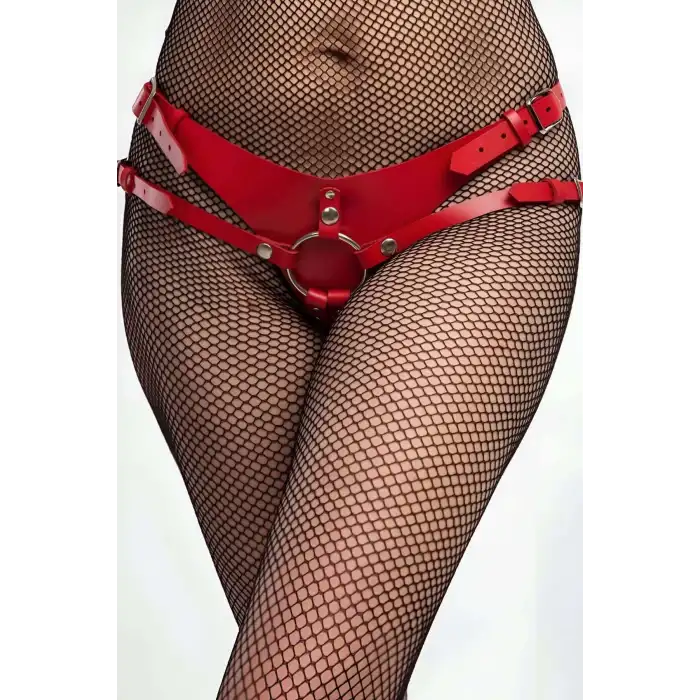 Fantazi Deri Sütyen Ve Külot Takım, Kulaklık Detaylı Harness - APFT871