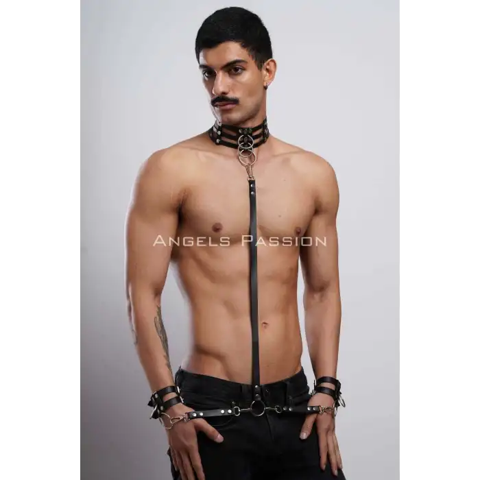 Fantazi Erkek Tasma Bileklik Takım, Choker - Bileklik Takım - APFTM56