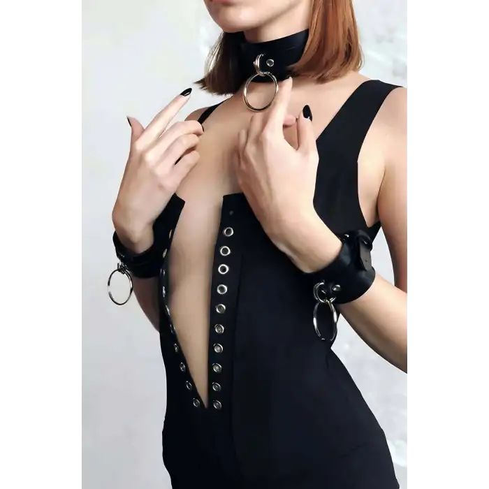 Fantezi Deri Tasma ve Bileklik Takım - APFT241