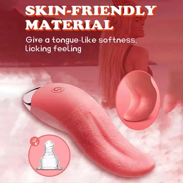 Gerçekçi Dil Vibratör Pembe