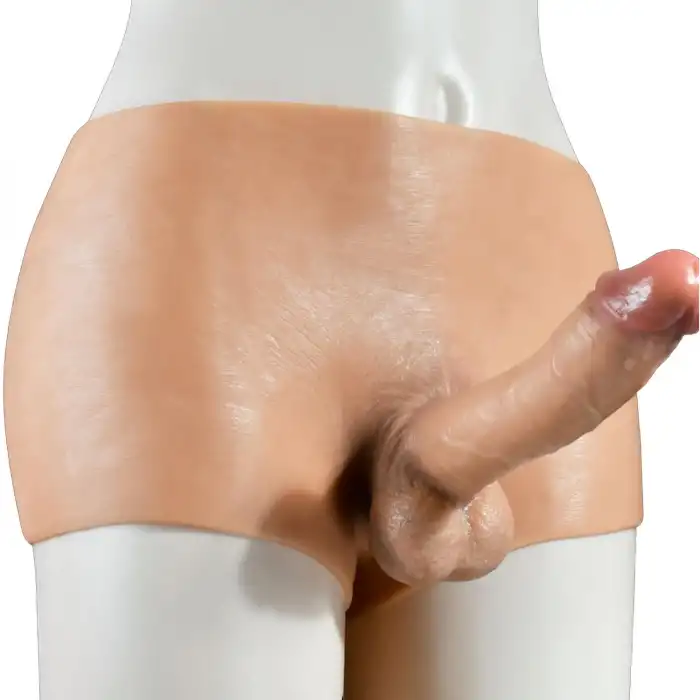 Giyilebilir Silikon Gerçekçi Dildo Pantolon Orta Boy Dolu Strapon
