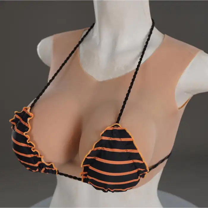 Giyilebilir Silikon Göğüs Kumral Büyük Boy F Cup