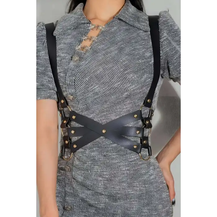 Giysi Üzeri Giyilebilir Omuzdan Askılı Çok Sıralı Bel Kemeri - APFT1187