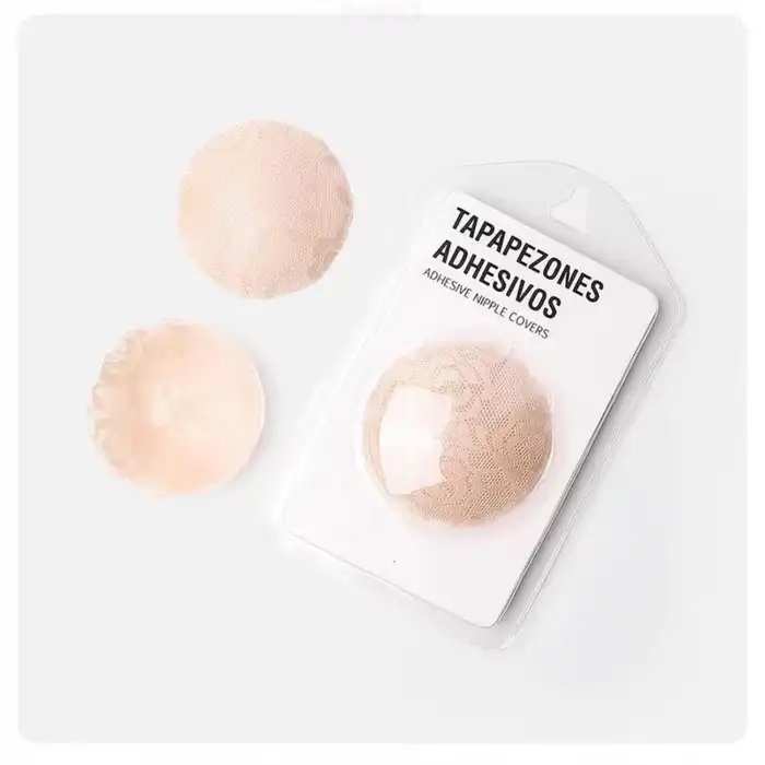 Göğüs Ucu Kapatıcı Çiçek Desenli Ten Rengi