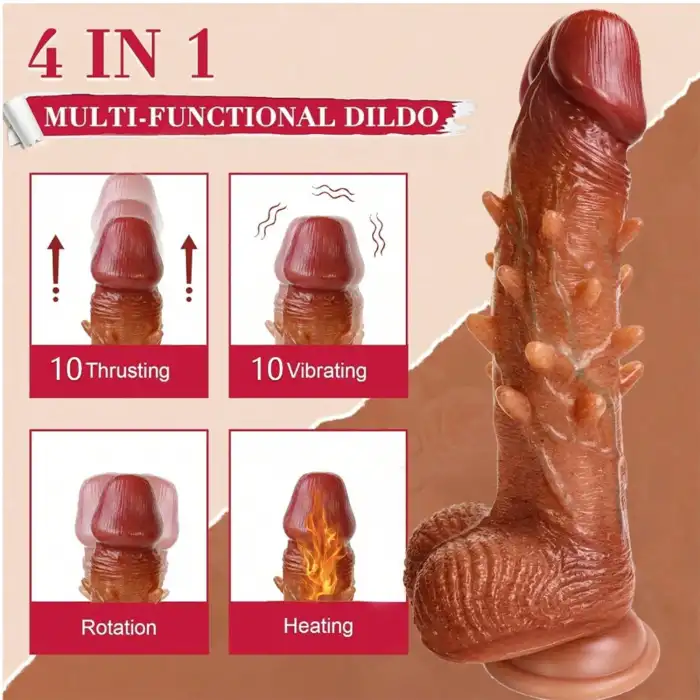 Hareketli Tırtıklı Realistik Dildo 22 cm