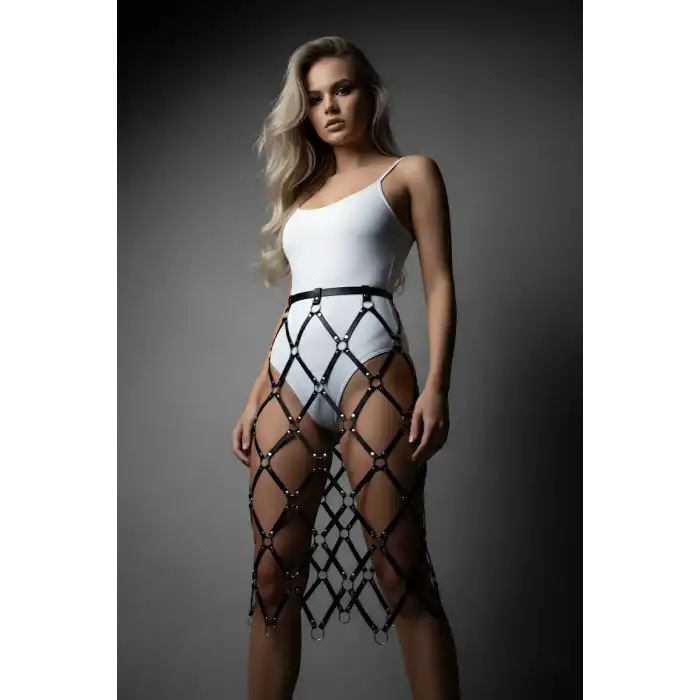 Harness Etek, Deri Örgü Harness Etek, Şık Tayt Üzeri Etek - APFT410