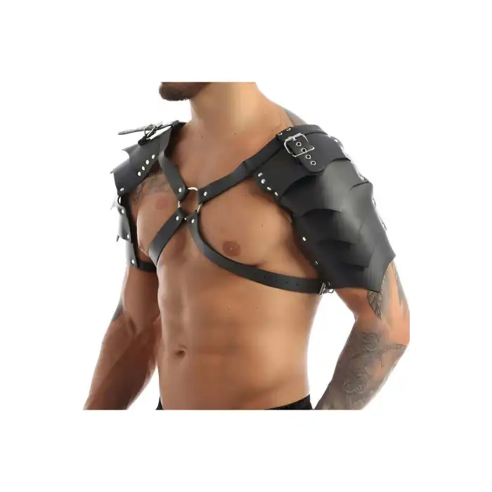 İki Omuz Kanat Detaylı Şık Erkek Harness Kostüm, Gladyatör Erkek Kostüm - APFTM161