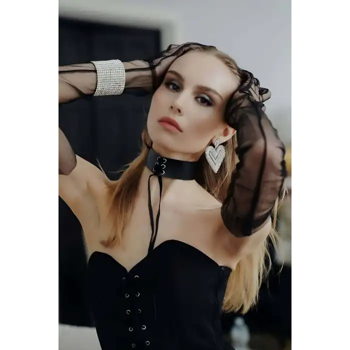 İpli Bağlamalı Şık Deri Tasma - APFT677