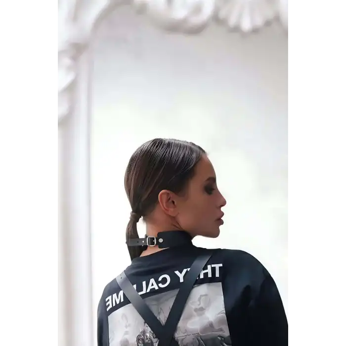 İpli Bağlamalı Şık Deri Tasma - APFT677