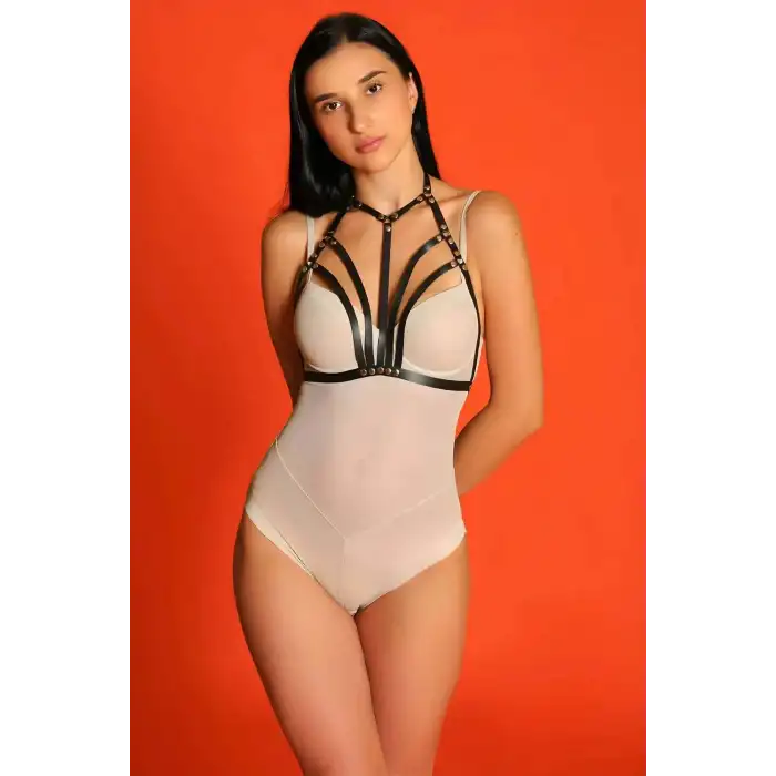 Kadın Ayarlanabilir Deri Şık Göğüs Harness -  APFT1063