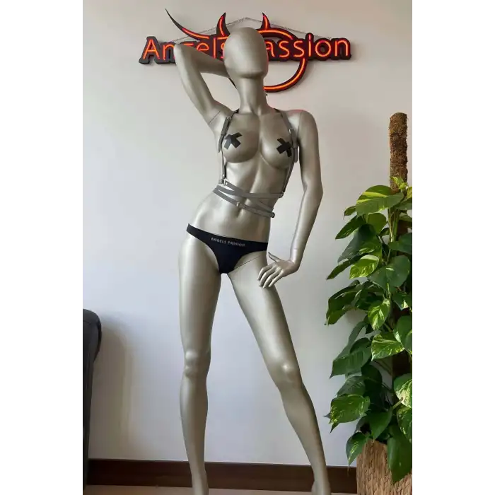 Kadın Fantazi İç Giyim Modelleri Rekflektörlü Harness - APFT198