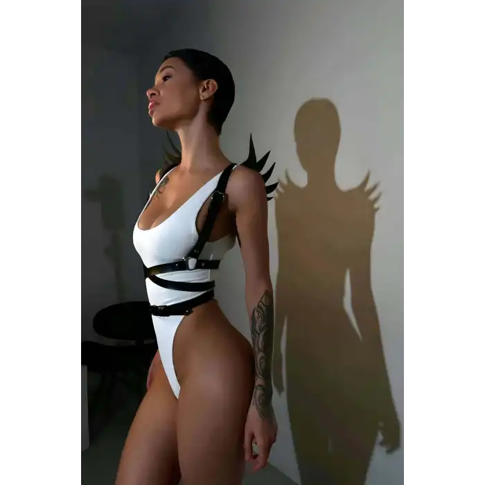 Kanatlı Şık ve Seksi Göğüs Altı Bel Kemeri Harness - APFT1097