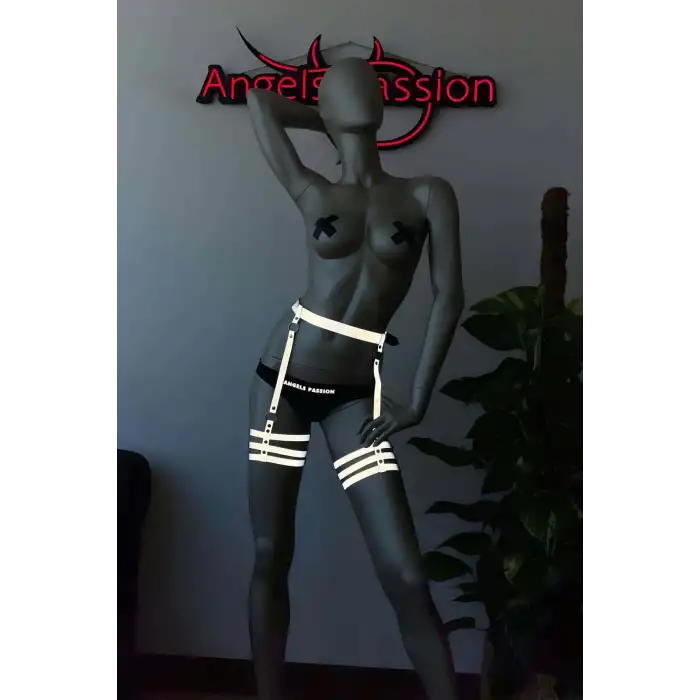 Karanlıkta Işıkla Parlayan Özel Bacak Harness Beyaz Reflektörlü - APFT358