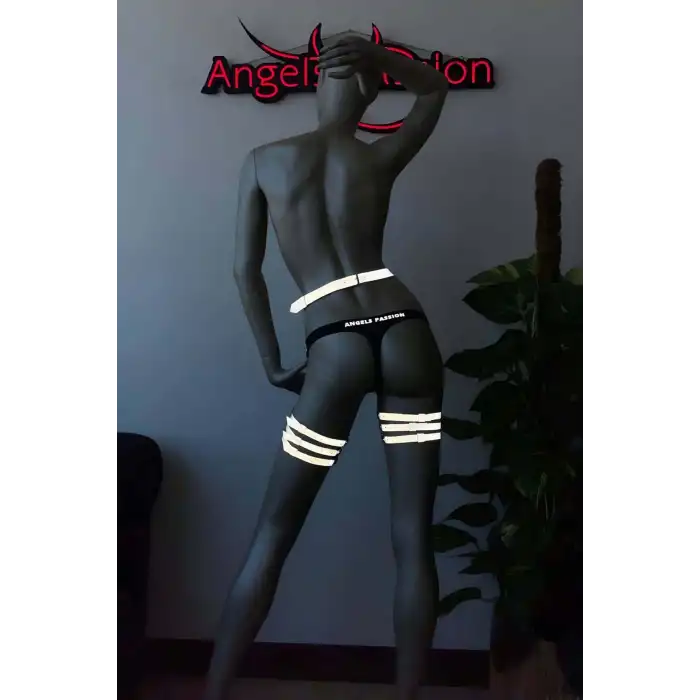 Karanlıkta Işıkla Parlayan Özel Bacak Harness Beyaz Reflektörlü - APFT358