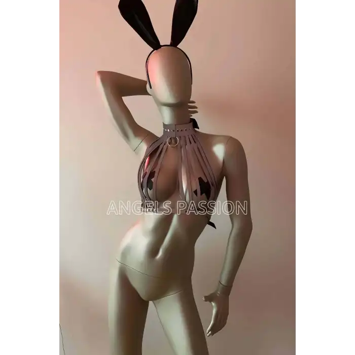 Karanlıkta Parlayan Beyaz Reflektörlü Seksi Büstiyer Sütyen Takım - APFT551