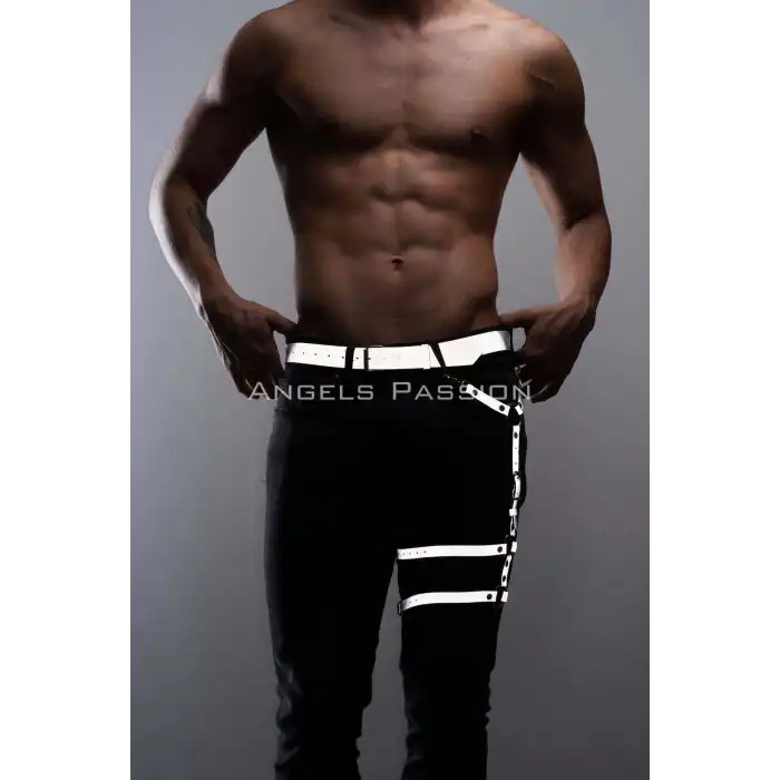 Karanlıkta Parlayan - Reflektörlü Erkek Bacak Kemeri, Erkek Bacak Aksesuar, Erkek Parti Aksesuar - APFTM176