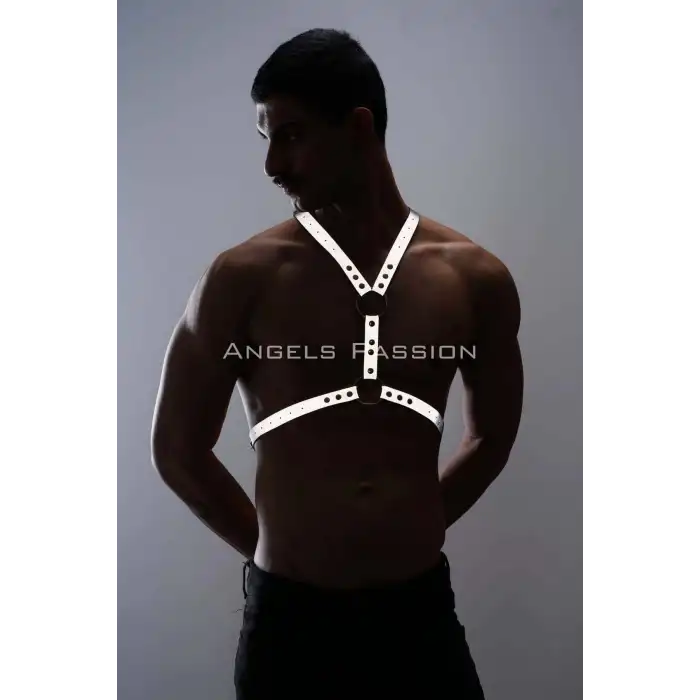 Karanlıkta Parlayan (Reflektörlü) Erkek Göğüs Harness, Erkek Parti Giyim - APFTM108