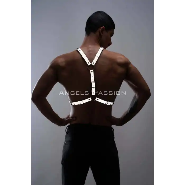 Karanlıkta Parlayan (Reflektörlü) Erkek Göğüs Harness, Erkek Parti Giyim - APFTM108