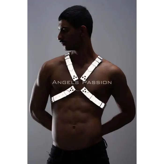 Karanlıkta Parlayan (Reflektörlü) Erkek Göğüs Harness, Parti Aksesuar - APFTM95