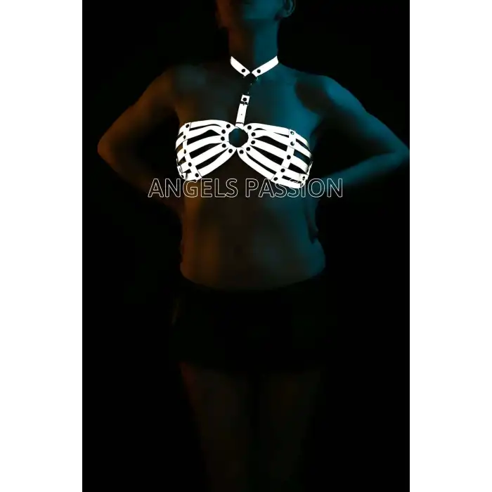 Karanlıkta Parlayan Seksi Reflektörlü Sütyen Harness - APFT224