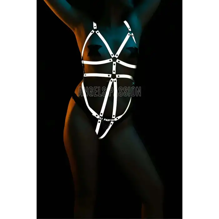 Karanlıkta Yansıyan Kadın Body Harness, Seksi Refletkörlü Bayan Harness - APFT441